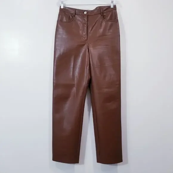 Aritzia Wilfred Soft Vegan Leather High Waisted Pants - Picture 2 of 13